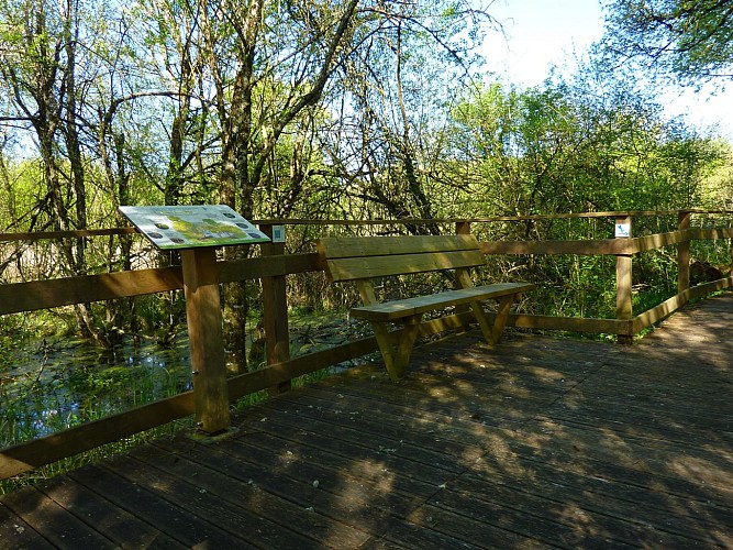 Marais de Bonnefont - halte avec panneaux d'interprétation © Lot Tourisme - C. Sanchez