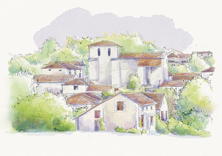 Aquarelle_A3 - La Chapelle Gonaguet