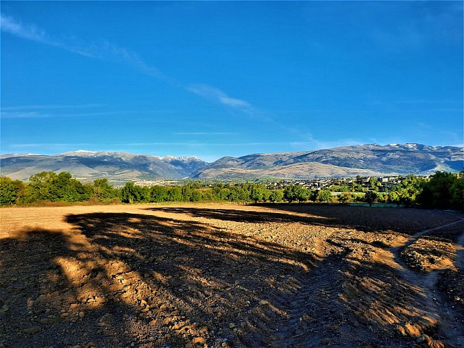Vue panoramique sur les montagnes.