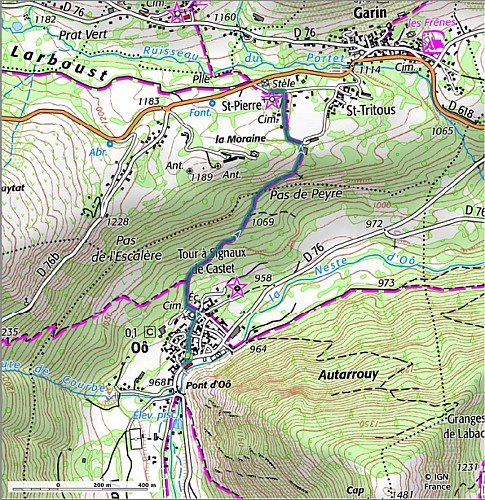 70 (vert) - de Oô à la Moraine de Garin