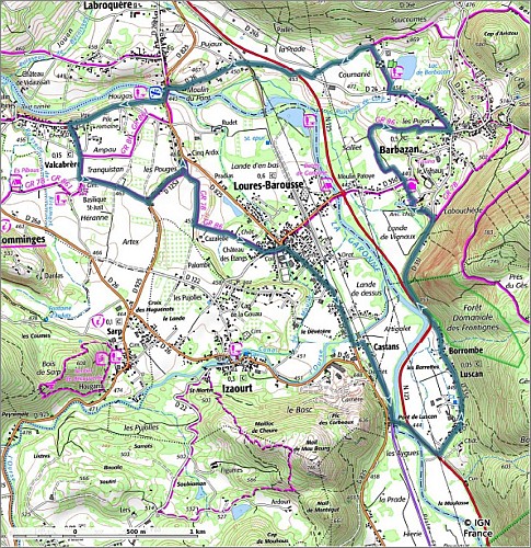 SityTrail - 4426965 - 19 - Au pied du massif du Gar - Carte et profil A4 Portrait