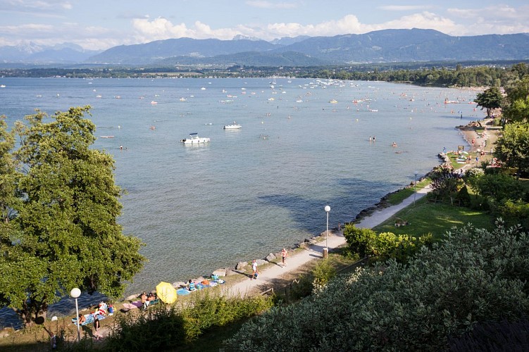 Interpretation path along the banks of lake Geneva