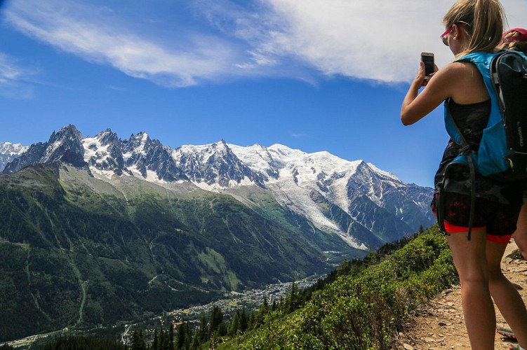 Grand balcon sud : planpraz- flégère vue sur le massif