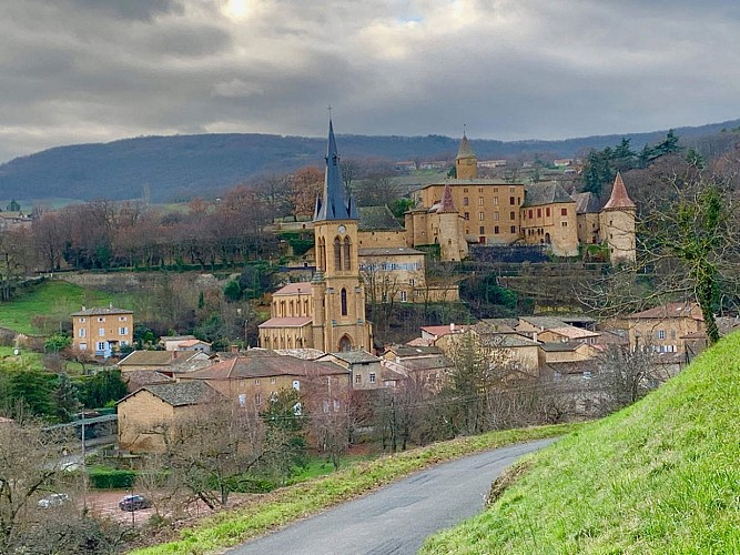 Le sentier GR de Pays Tour du Beaujolais des Pierres Dorées, boucle au départ de Lozanne