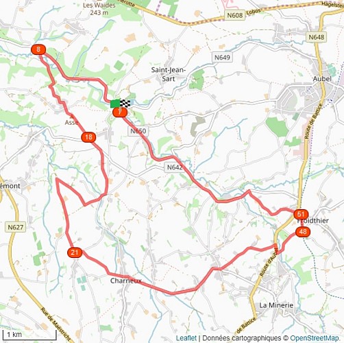 Map - Cycling and hiking tours - Val-Dieu Blonde