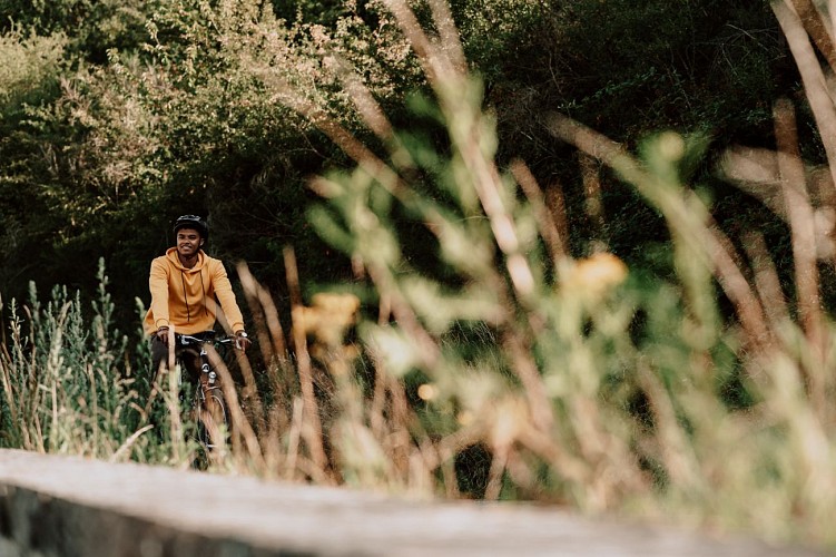 Cycliste au Pays des Lacs
