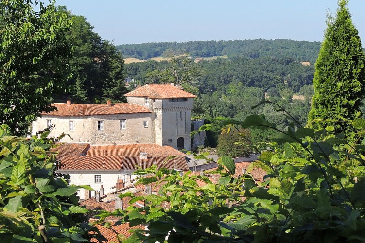 Vue sur le château d'Aubeterre