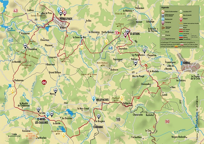 VTT - Gravel - Le Plateau de Millevaches - 53 km - circuit 44
