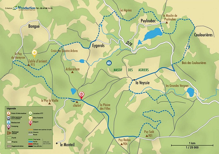 VTT - Gravel - Sur le plateau des Agriers - 17 km - circuit 63