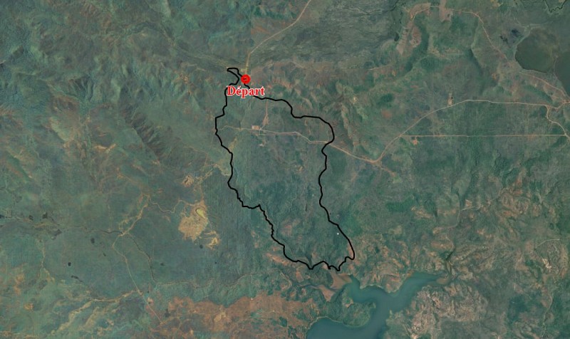 Itinéraire vue du ciel de la Piste 7 au départ de la Rivière du Carénage