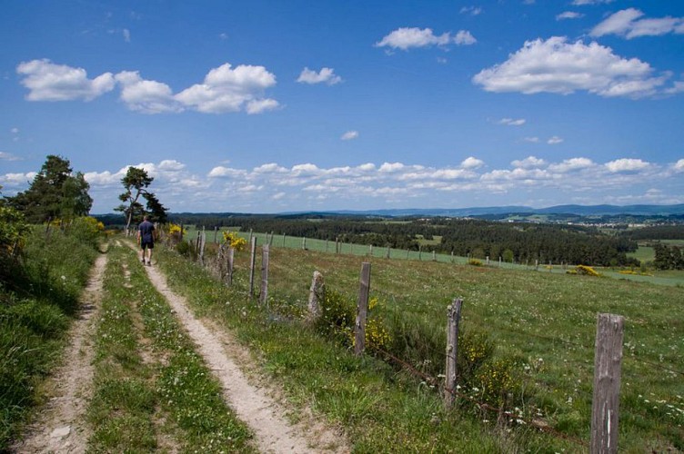 Vue sur Saint-Chély-d'Apcher et les monts de la Margeride