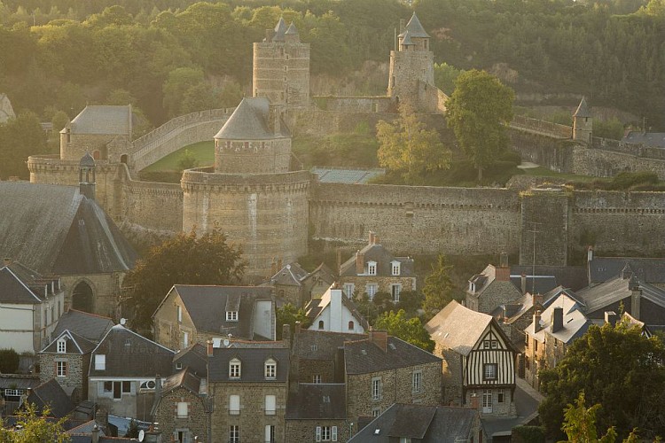 Panorama sur le château de Fougères depuis le jardin public