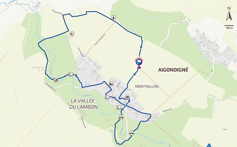 détail planimètre du panneau de départ 2021, Montaillon