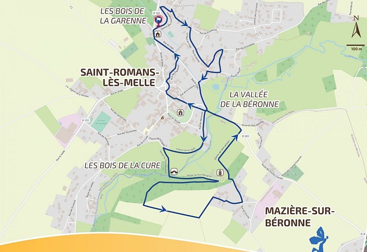 Détail planimètre du panneau de départ 2022, Saint-Romans-Lès-Melle