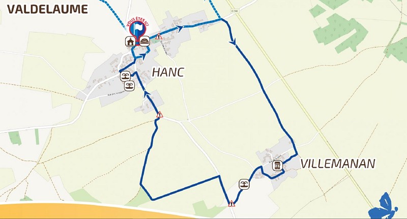 Détail planimètre du panneau de départ 2021, Hanc