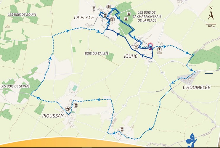 Détail planimètre du panneau de départ 2022, Jouhé