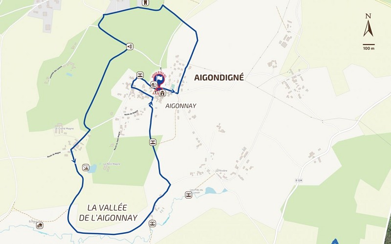 Détail planimètre du panneau de départ 2021, Aigonnay