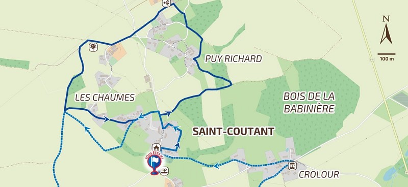 Détail planimètre du panneau de départ 2021, Saint-Coutant