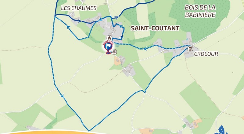 Détail planimètre du panneau de départ 2021, Saint-Coutant