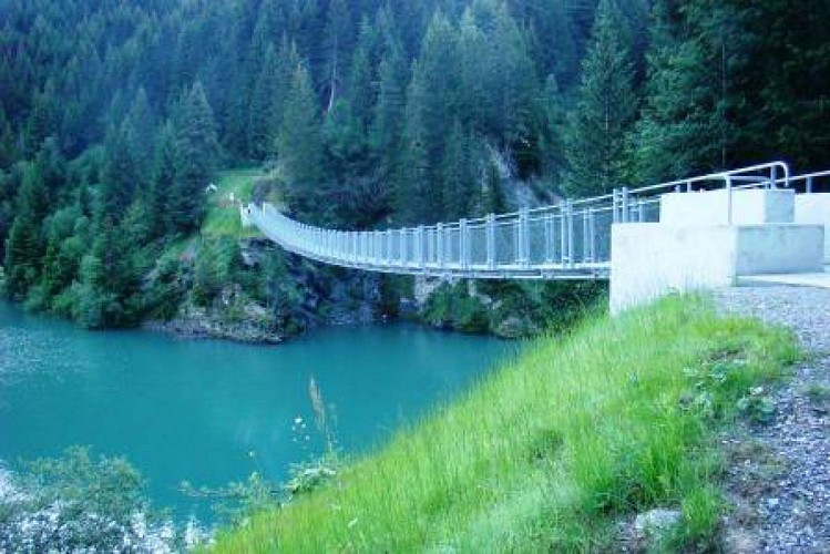 La passerelle de la queue du lac de St Guérain
