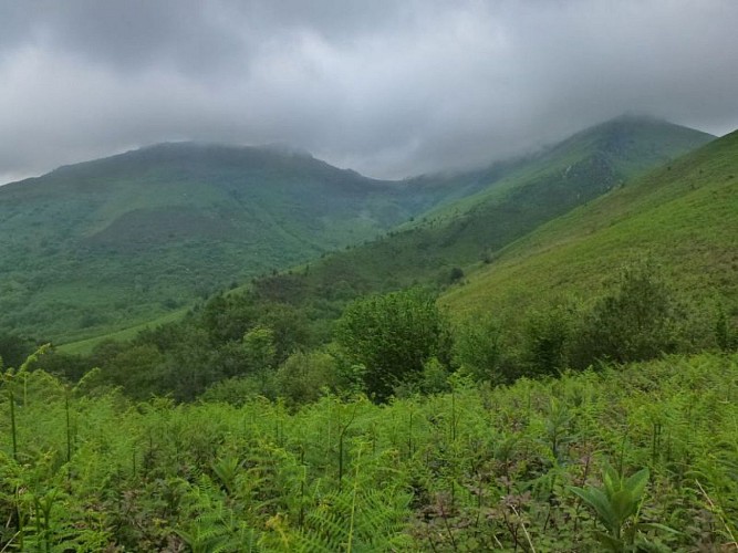 Dernière descente: La Rhune dans les nuages à droite