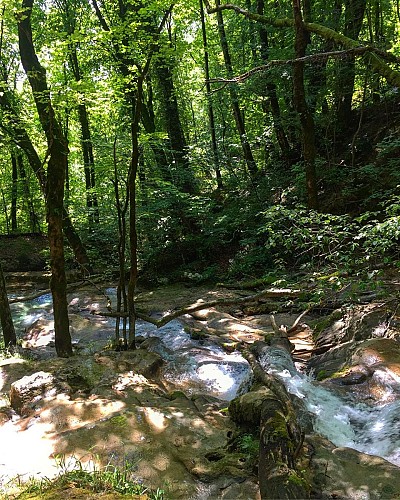 Wandern: Schaltung des Clairefontaine-Wasserfalls