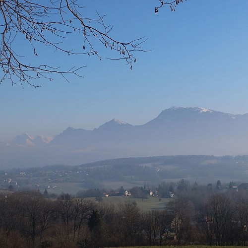Vue sur la montagne de Sous-Dine depuis la Mandallaz