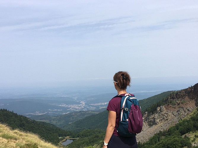 point de vue de létang de Moulzoune du col de la Porteille
