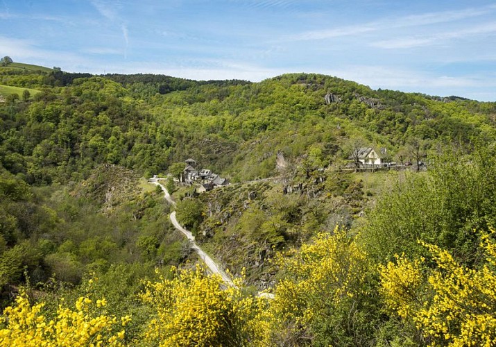 Le site de Bes-Bédène et au loin de Puy de Montabés