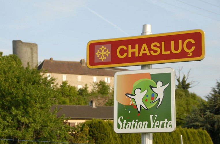 Panneau Chasluç et chateau