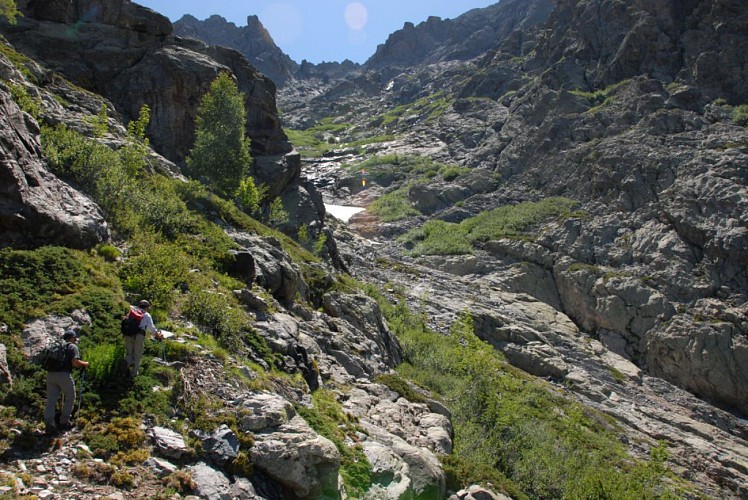 Corse- Région Asco- Vallée Ghieriosa vers Capu Bianco- tunnels névés [juillet 2009]