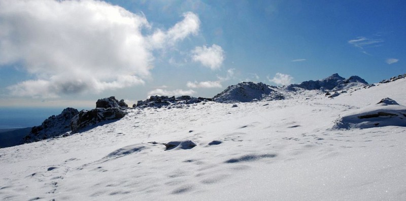 Corse- Région Fiumorbo/Massif Dell'Oro- Col d'Oru- Crête Dell'Oro- Poule Verde [Neige- Novembre 2009]
