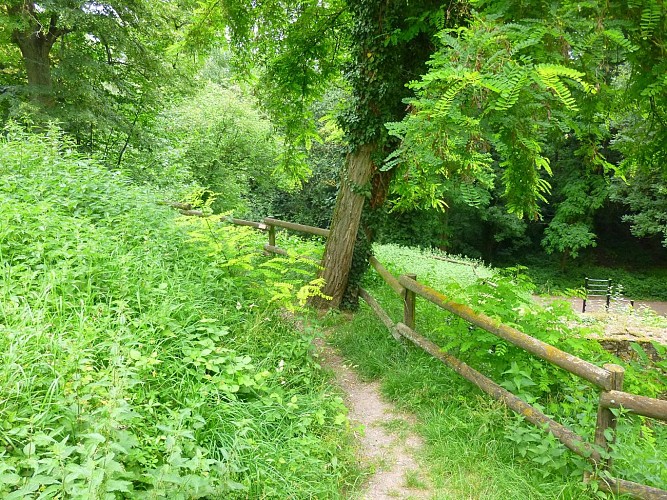 Sur le rempart, après le panneau Porte Sainte Étienne.