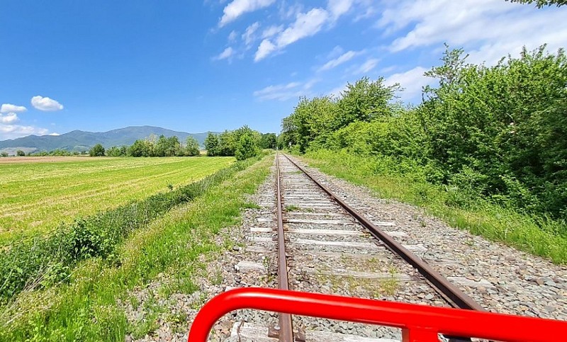 Les rails de chemin de fer empruntés par le Vélorail et le Train Thur Doller Alsace