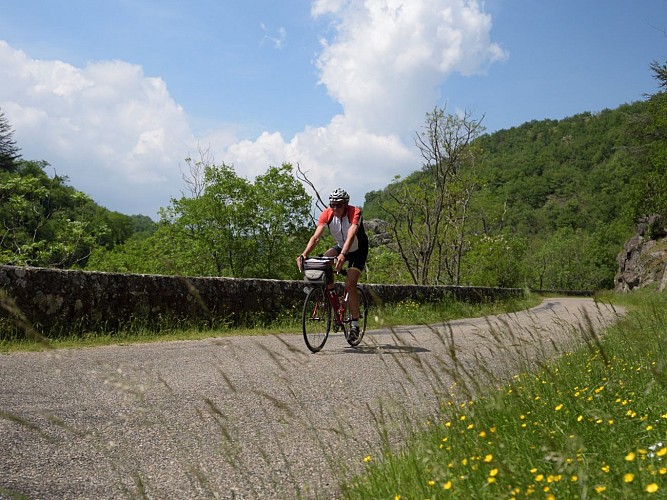 Cyclotouriste sur la viafluvia