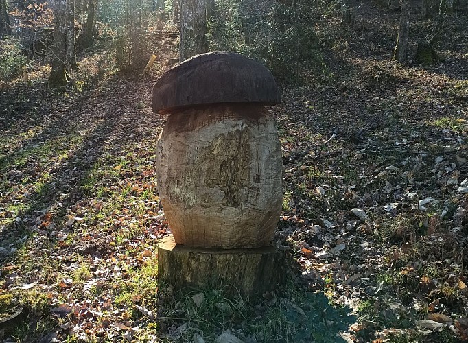 Champignon sculpture bois