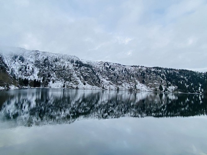 Schneeschuh-Rundweg - Der Damm des Lac Blanc