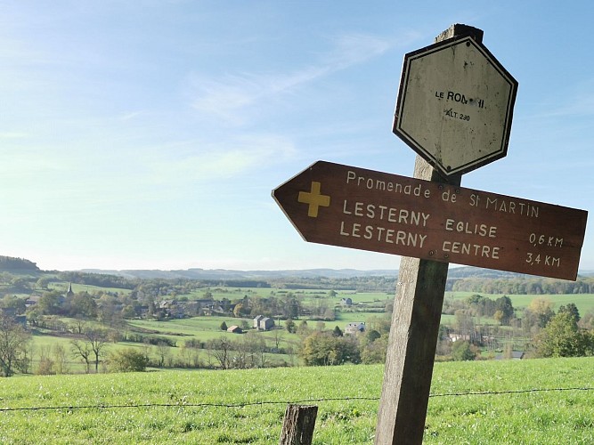 NG08 Promenade Saint-Martin (kort) - Forrières - Gele kruismarkeringen