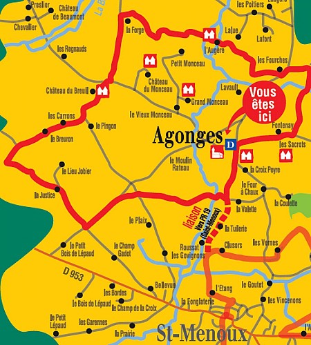 Carte - Liaison vers PR 19 St Menoux