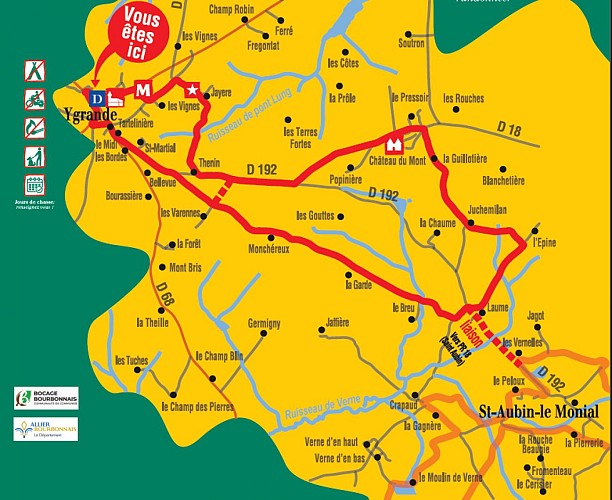 Plan De la Fontaine Jayère au chateau du Mont PR 23