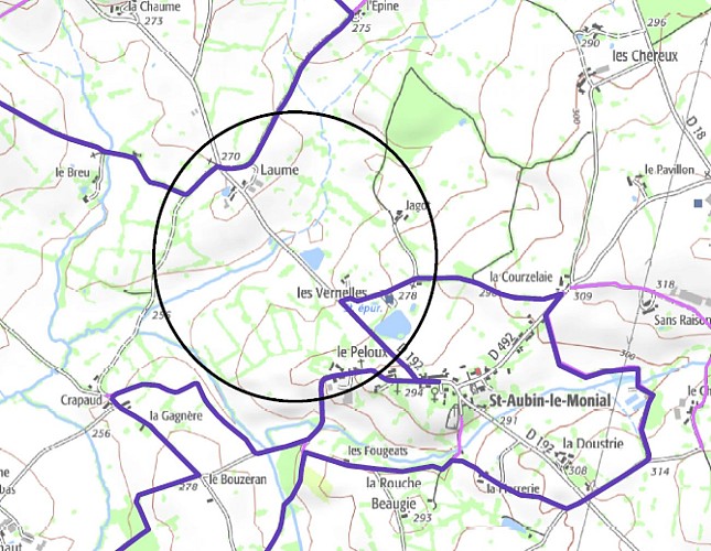 Plan de la liaison St Aubin-Ygrande
