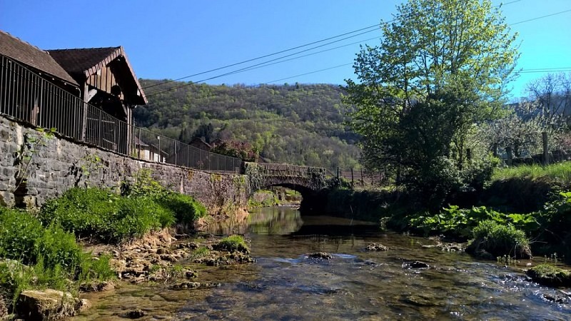 Téléphérique à lait - rivière de la Seille
