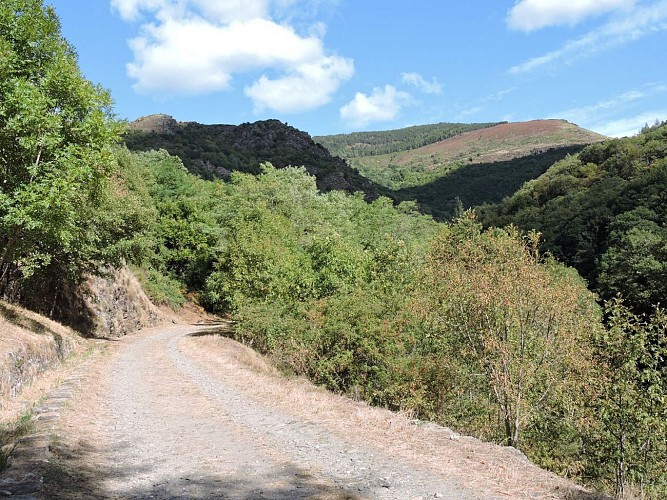 sur l'ancienne voie de chemin de fer