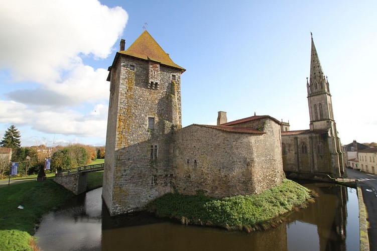 Le château et l'église d'Ardelay