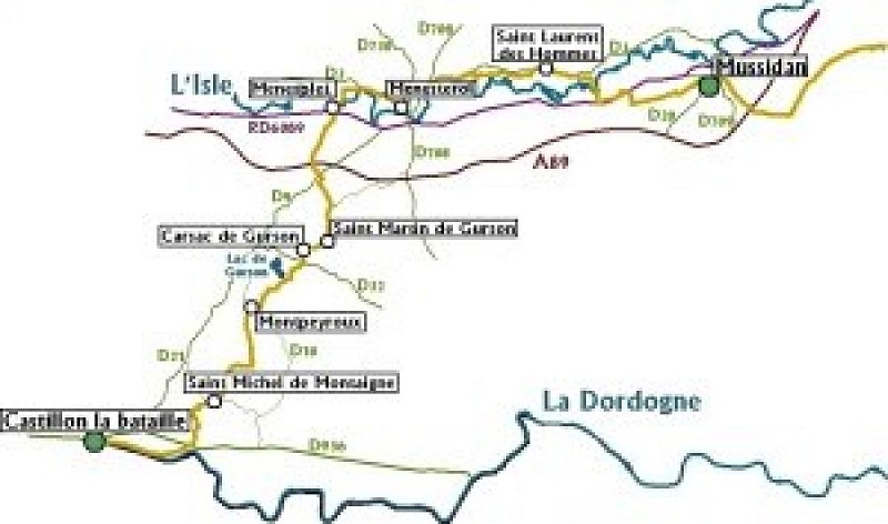 Dans la roue de Lawrence d'Arabie Etape 1 Castillon la Bataille-Mussidan