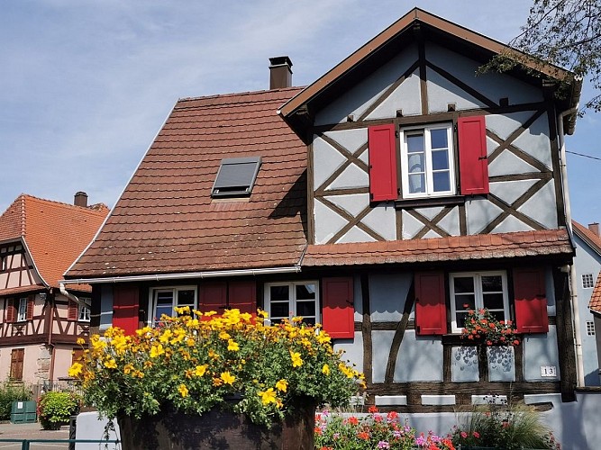 Maison fleurie au bord de l'Aubach
