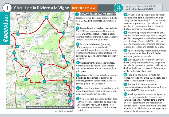 Fiche randonnée 2024  Rivière à la vigne départ Chatel no 2