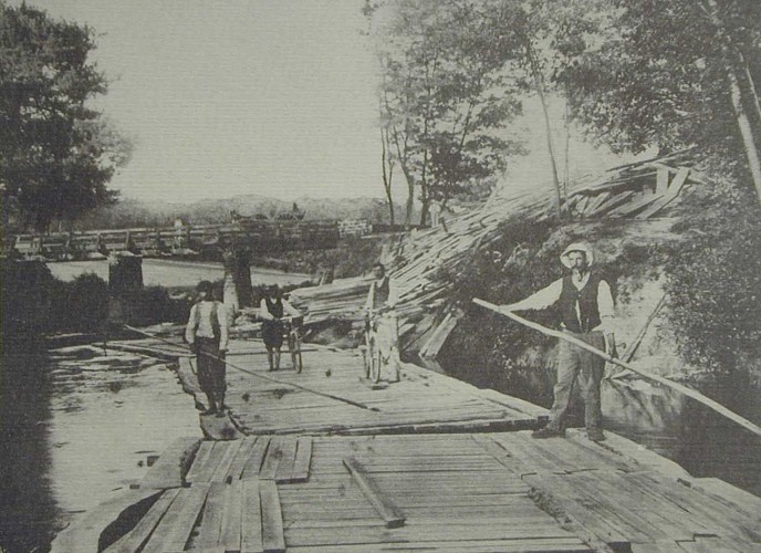 Flottage du bois à Moustey