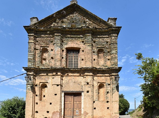 L'église Sainte-Cécile de Scata, départ de la randonnée.