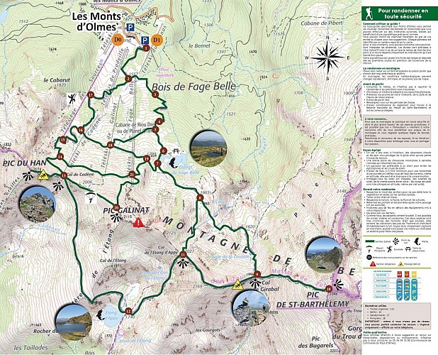 carte randonnée station des Monts d'Olmes